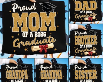 Stolze Familie von 2026 Graduates Bundle PNG, Klasse von 2026 Png, Familien-Abschluss Png, Stolze Familie Shirt Design, Senior 2026 Digitaler Download