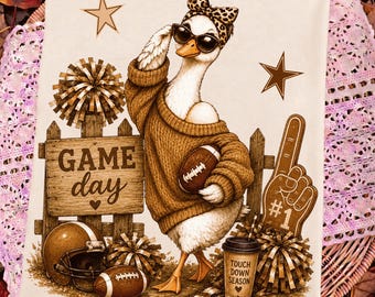 Football Goose PNG, Funny Game Day Goose Png, Game Day Shirt Design, Cute Football Animal Sublimation, Goose Fan Png, Touchdown Png