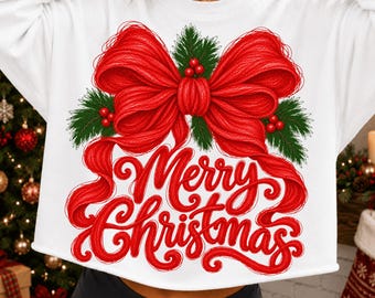 Merry Christmas PNG, Christmas Bow Png, Merry Christmas Png, Winter Holiday, Funny Xmas Png, Festive Holiday, Christmas Coquette Bow Png