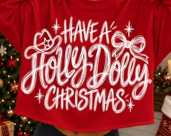 Holly Dolly Christmas PNG, Western Cowgirl Christmas PNG, Christmas Design, Christmas Mom Gift, Western Decor, Christmas Digital Download