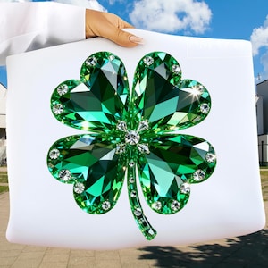 Faux Rhinestone Lucky PNG, St. Patrick's Day Shirt Design, St. Patty's Sublimation Design, Trendy Png Design For St. Patty's, Shamrock PNG image 1
