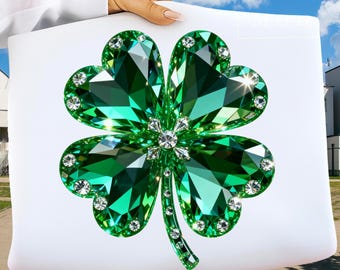 Faux Rhinestone Lucky PNG, St. Patrick's Day Shirt Design, St. Patty's Sublimation Design, Trendy Png Design For St. Patty's, Shamrock PNG