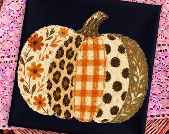 Pumpkin Png, Distressed Pumpkin Png, varsity Png, fall pumpkin, Girly Png, Trendy thanksgiving png, Leopard Pumpkin Floral Polka Dots Png
