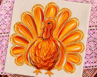 Turkey Png, Turkey Brushstroke Png, Trendy Thanksgiving Png, Autumn Sublimation Design, Fall Pumpkin Shirt Design, Halloween Png, Gobble Png
