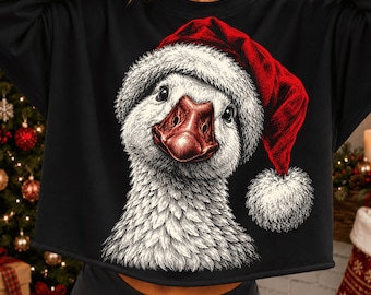 Christmas Goose PNG, Goose Christmas PNG, Halftone Christmas Shirt Design, Santa Goose Png, Merry Christmas Goose Png, Halftone Xmas Png