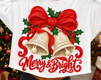 Jingle Bells Bow Christmas PNG, Merry and Bright Png, Jingle All The Way Shirt Design, Christmas Png, Western Christmas Png, Xmax Png