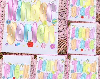 Preppy Back To School Seersucker Png Bundle, Kindergarten Pre-k 1st 2nd 3rd 4th Grade Png, First Day Of School, Teacher Seersucker Png