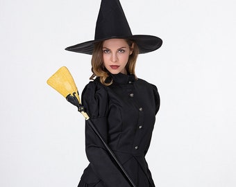 Halloween Costume for women | Witch dress | Witchy dress | Pentagram dress | Punk dress | Black witchy dress | witch dress with hat