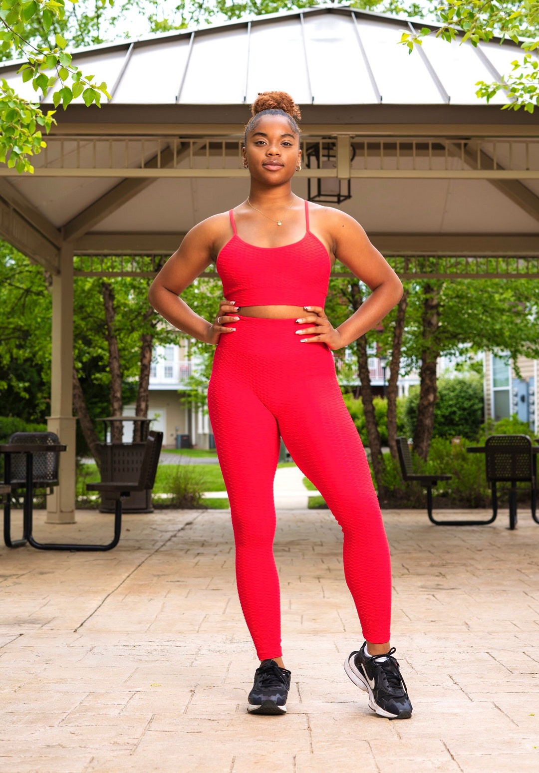 Ribbed Matching Set Red / M