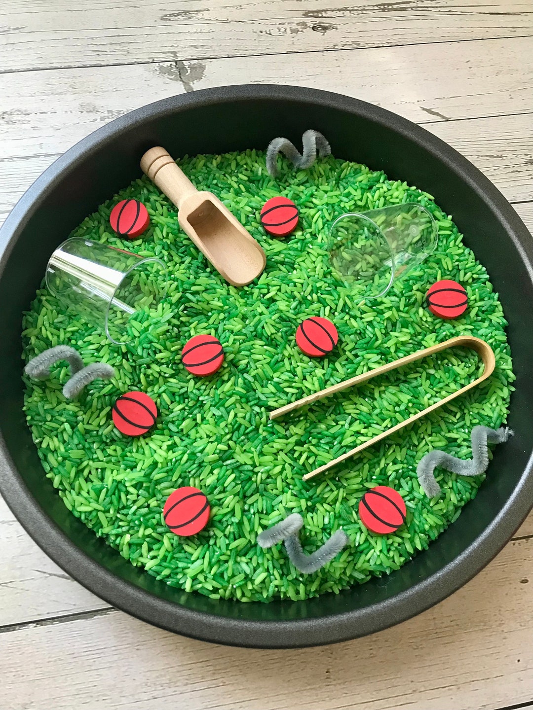 Basketball Sensory Kit Sensory Rice Handmade Sensory Bin Etsy