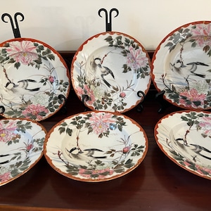 Beautiful Japanese hand painted bowls set of 6