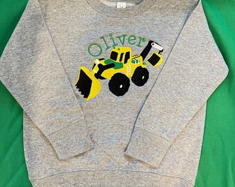 Toddler embroidered heavy equipment sweatshirt..