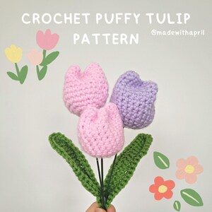 Puffy Tulip Crochet Pattern Instructions PDF