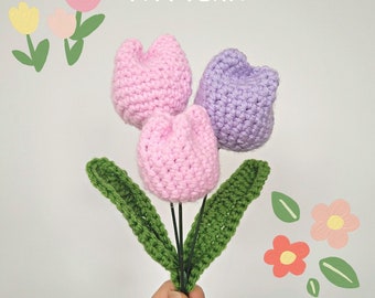 Puffy Tulip Crochet Pattern Instructions PDF