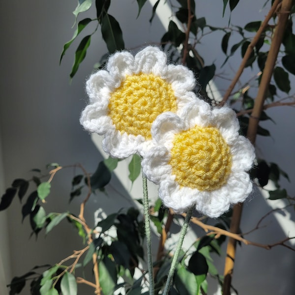 Puffy Daisy flower crochet pattern instructions PDF / Easy Crochet pattern / Daisy Crochet Pattern