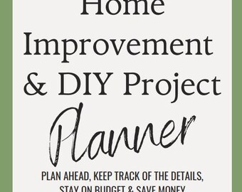 Planificador de reformas del hogar: organizador de proyectos de bricolaje, seguimiento de presupuesto (descarga digital imprimible)