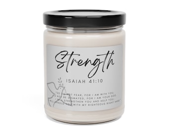 BibleCandle - "STRENGTH" - Isaiah 41: 10  - Motivational Bible Verse Candle