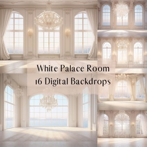 White Palace Room Digital Backdrops, Backlit Window, Maternity Wedding Digital Overlays, Photography Digital Background, Photoshop Overlays