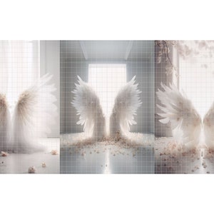 12 Digital Backdrops Angel Wings White, Maternity Background Overlays ...