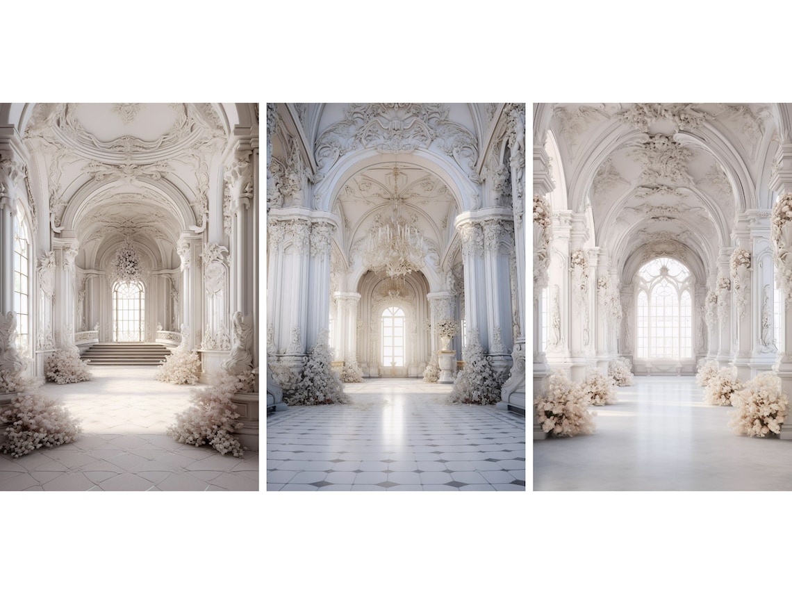 White Marble Room Digital Backdrops, Maternity Wedding Portrait Digital ...