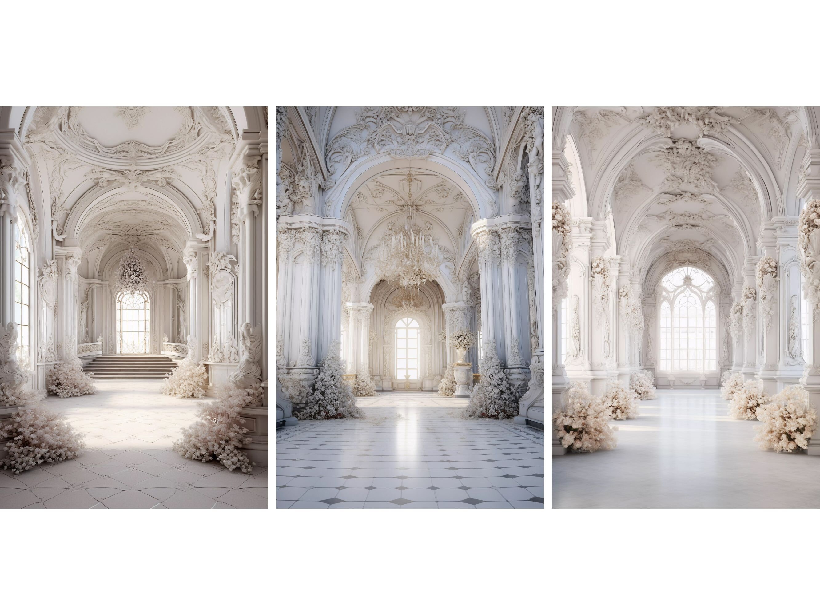 White Marble Room Digital Backdrops, Maternity Wedding Portrait Digital ...