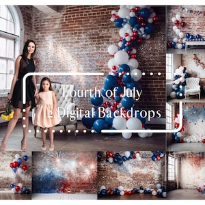 Red White Blue Digital Backdrops,Family Kids Portrait Digital Overlays,Studio Photography Digital Background, Photoshop Overlays,4th of July