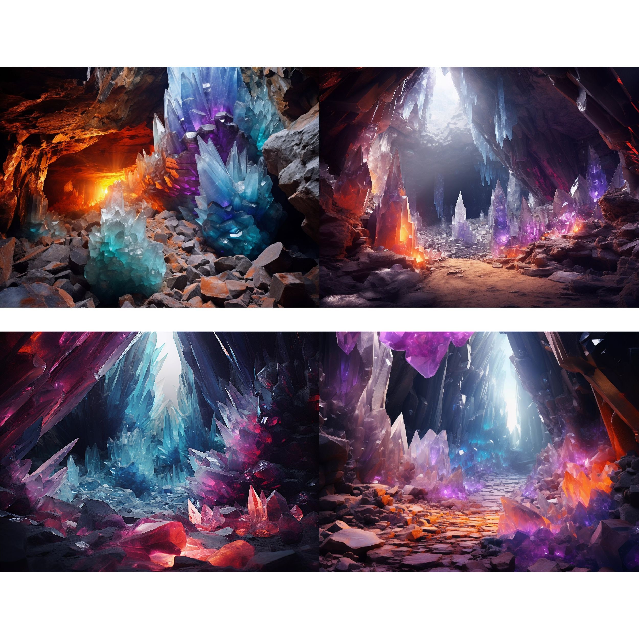 Crystal Cave Fantasy Digital Backdrops for Portrait Composite ...