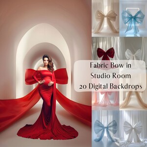 Fabric Bow in Studio Room Digital Backdrops, Maternity Background, Portrait Photography Digital Background,Photoshop Overlays, Photo Editing