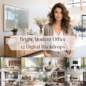Bright Modern Office Digital Backdrops, Professional Headshot Overlays, Branding Portrait Photography Digital Background, Photoshop Overlays