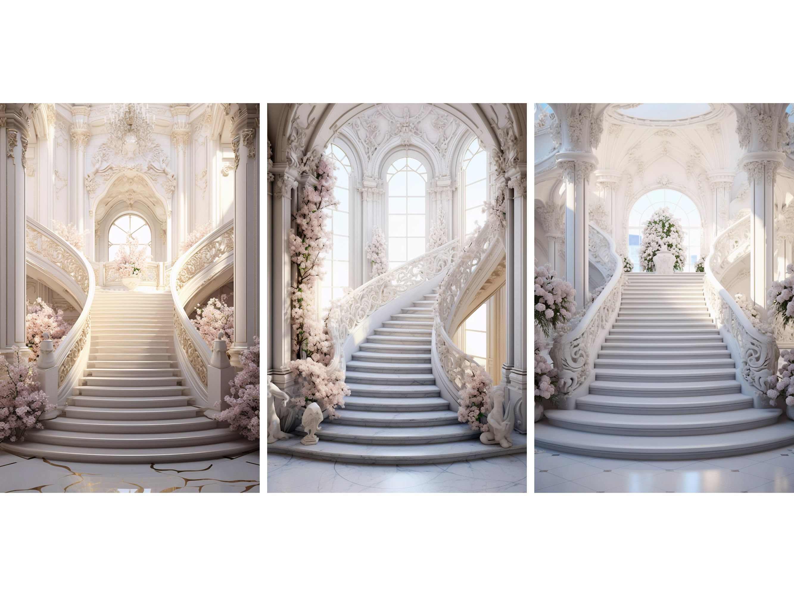White Marble Room Digital Backdrops, Maternity Wedding Portrait Digital ...