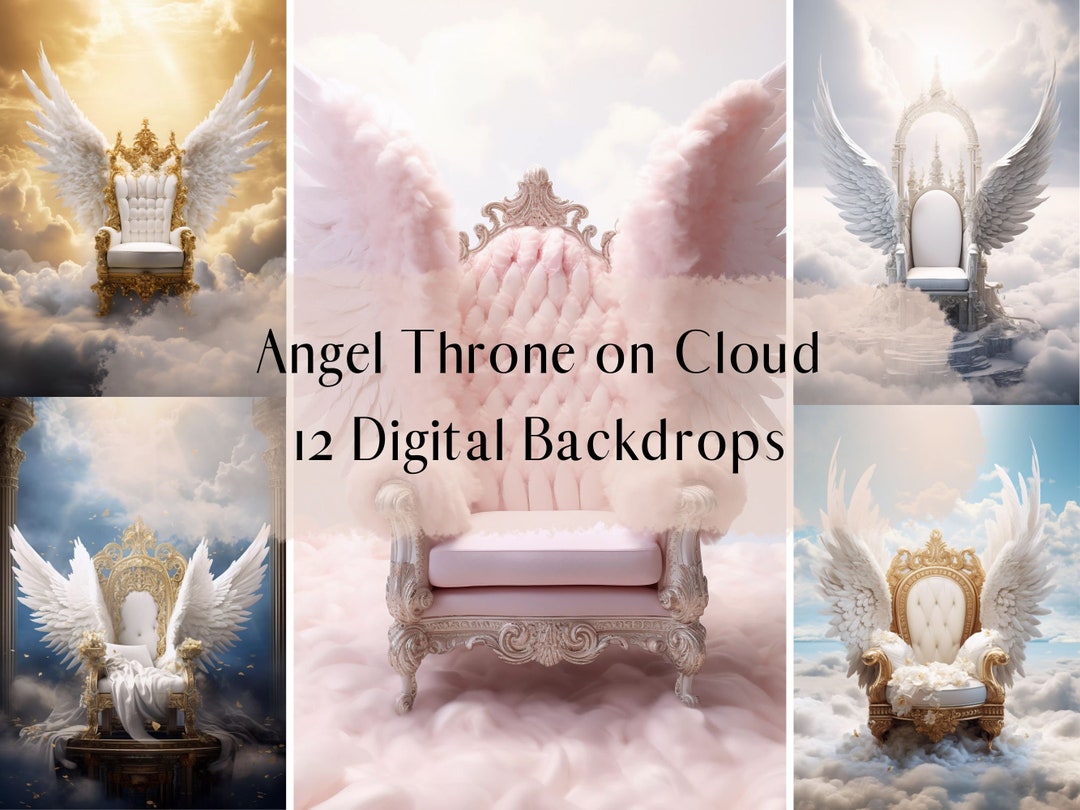 Angel Throne on Cloud Backdrops for Composite Photography, Enchanted