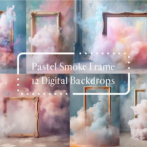 Sfondi digitali con fumo pastello, sovrapposizioni digitali per ritratti di maternità e matrimoni, sfondo digitale per fotografia in studio, sovrapposizioni di Photoshop
