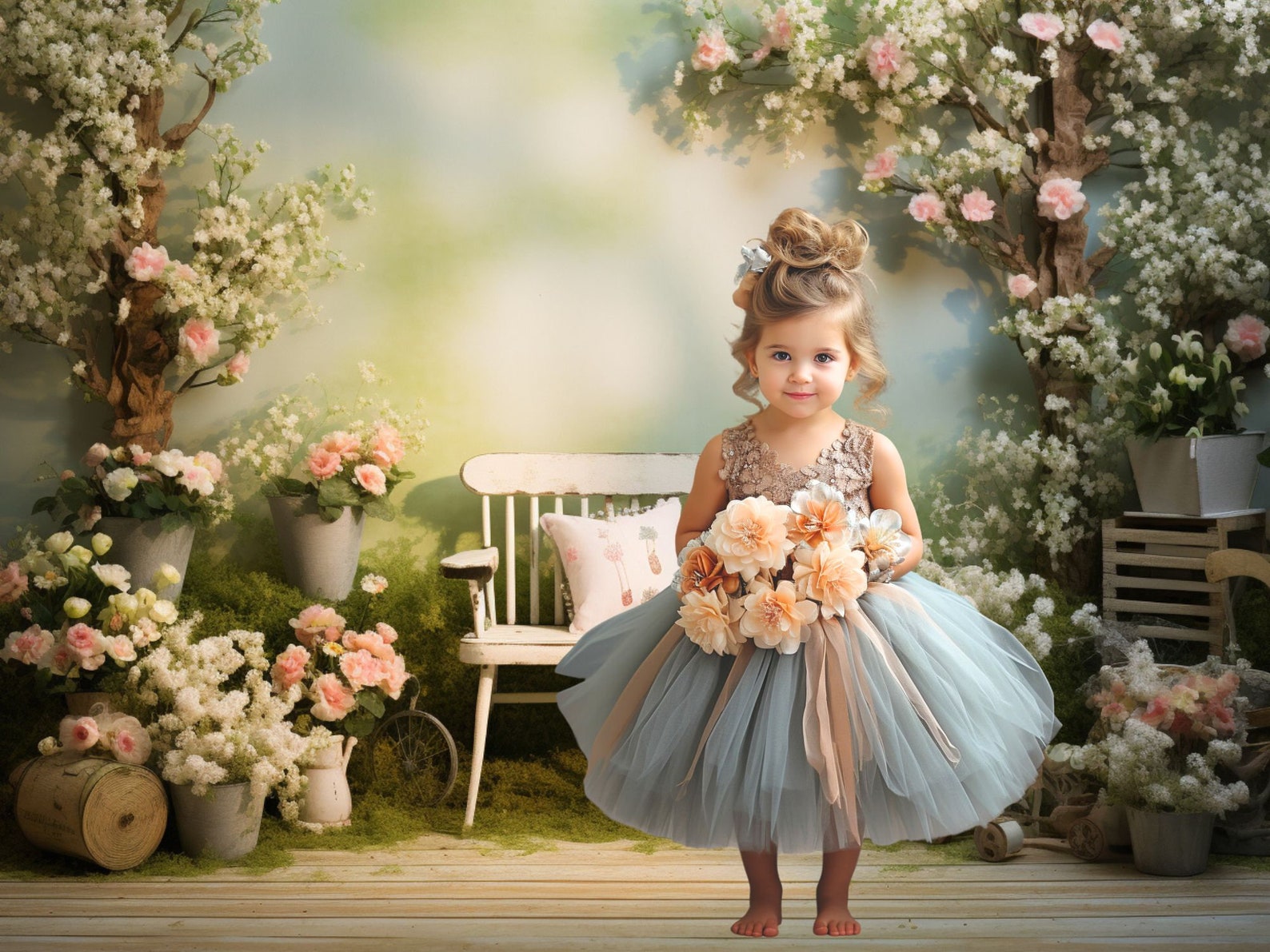 Springtime Whimsy Digital Backdrops, Easter Photo Props, Baby ...