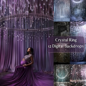 Crystal Rainfall Digital Backdrops, Maternity Wedding Portrait Digital Overlays, Studio Photography Digital Background, Photoshop Overlays