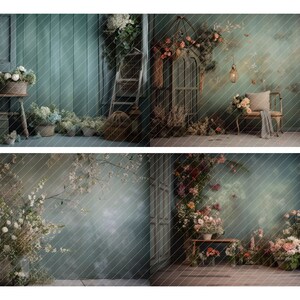 10 Spring Digital Backdrops Green Series, Mother's Day Mini Session ...