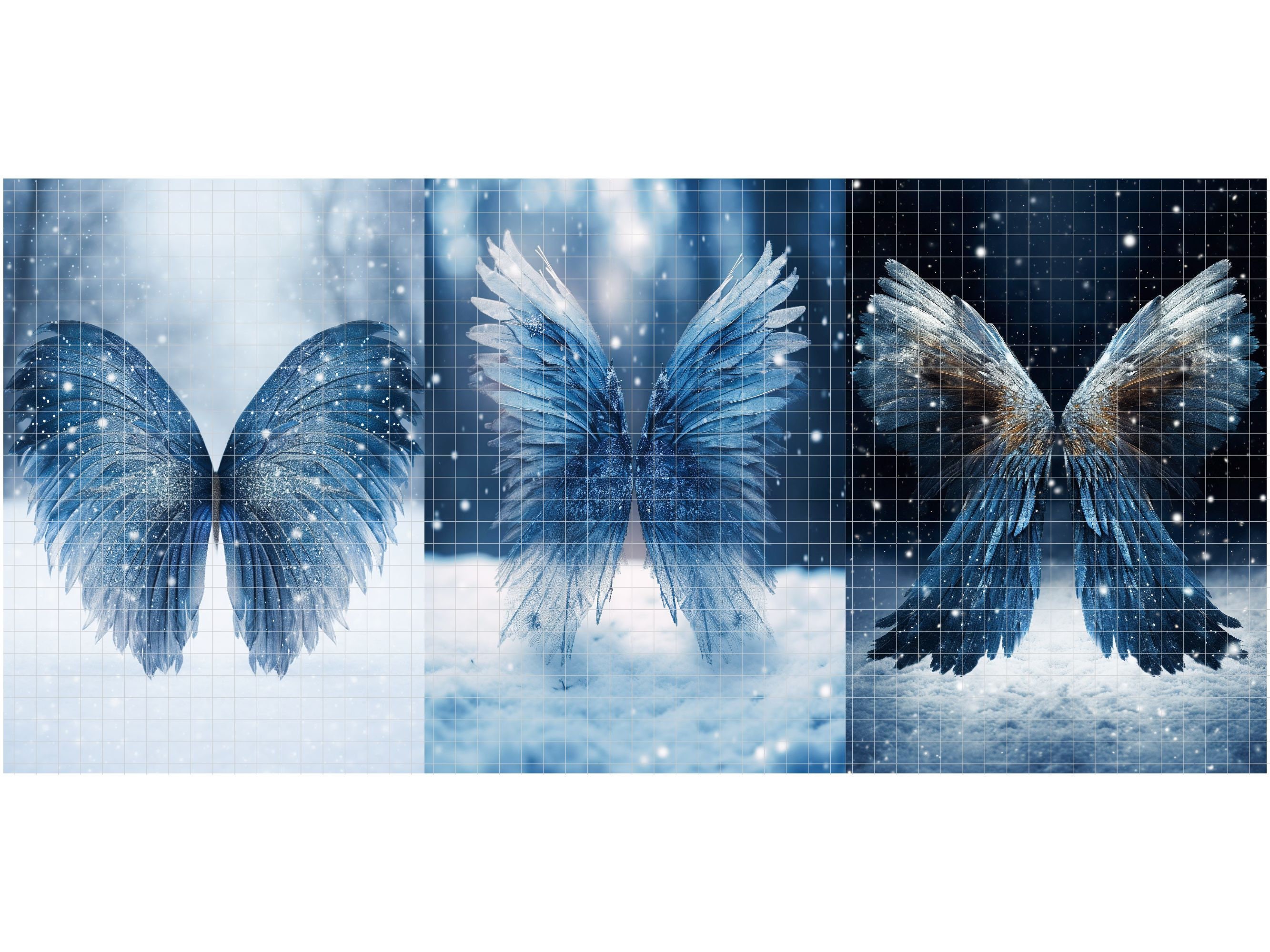 10 Blue Angel Wings Digital Backdrops, Maternity Backdrop Overlays ...