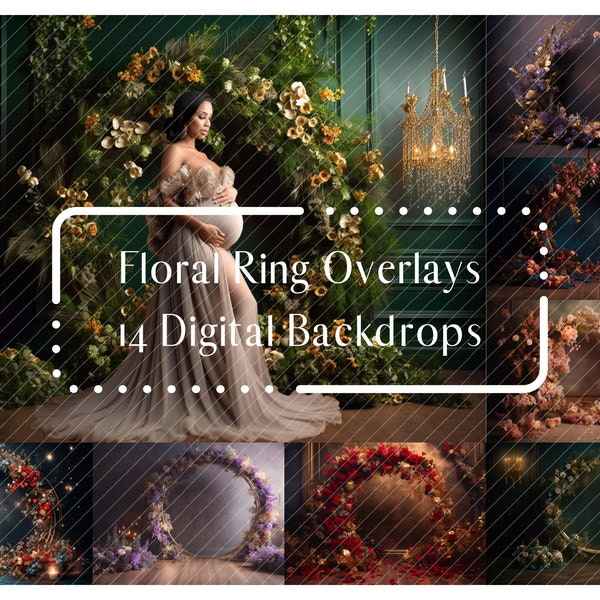 Floral Ring Backdrop Overlays Etsy