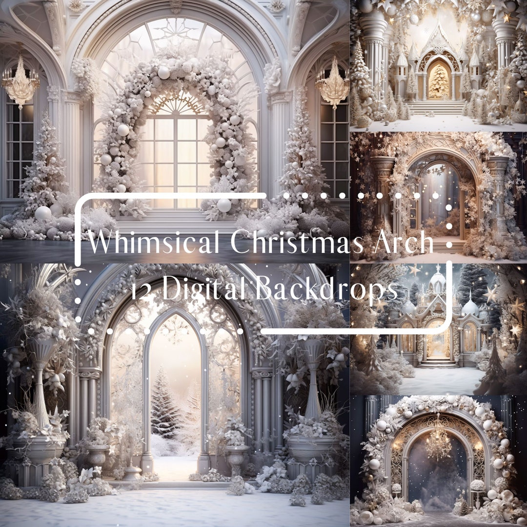 Whimsical Christmas Arch Digital Backdrops Composite Photography ...
