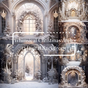 Whimsical Christmas Arch Digital Backdrops Composite Photography Holiday,Photoshop overlay,Kids Family Maternity Portrait Digital Background