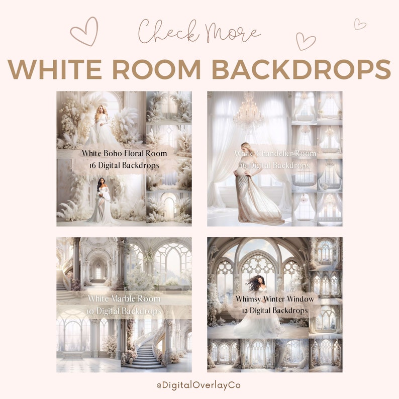 Ethereal Cloud & White Floral Digital Backdrops for Bright Romantic ...