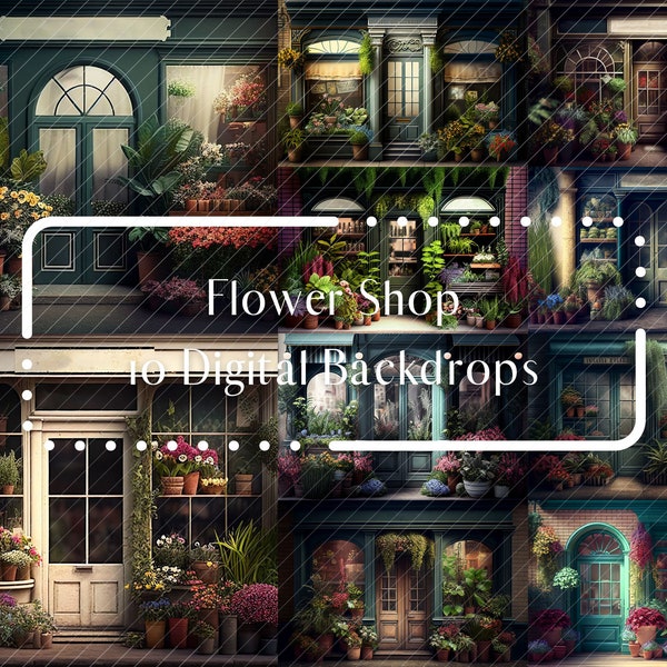 10 Flower Shop Digital Backdrops, Spring Photo Background, Easter Photo Overlays, Studio Photography Digital Backdrop, Fine Art Textures