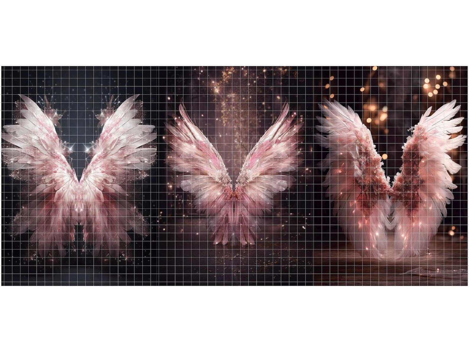 10 Pink Angel Wings Digital Backdrops, Maternity Backdrop Overlays ...