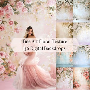 Fine Art Floral Texture Digital Backdrops, Maternity & Portrait Photo Composite, Studio Photography Digital Background, Photoshop Overlays