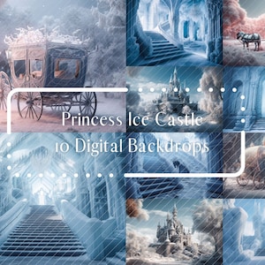 Princess Ice Castel Backdrops for Composite Photography, Enchanted Fairytale,Studio Backdrop, Portrait Digital Background,Photoshop overlays