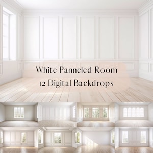 White Pannel Room Digital Backdrops, Maternity Wedding Portrait Digital Overlays, Studio Photography Digital Background, Photoshop Overlays