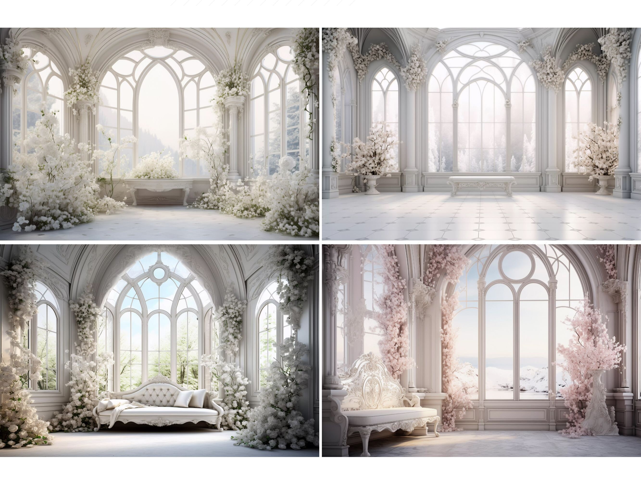 White Marble Room Digital Backdrops, Maternity Wedding Portrait Digital ...