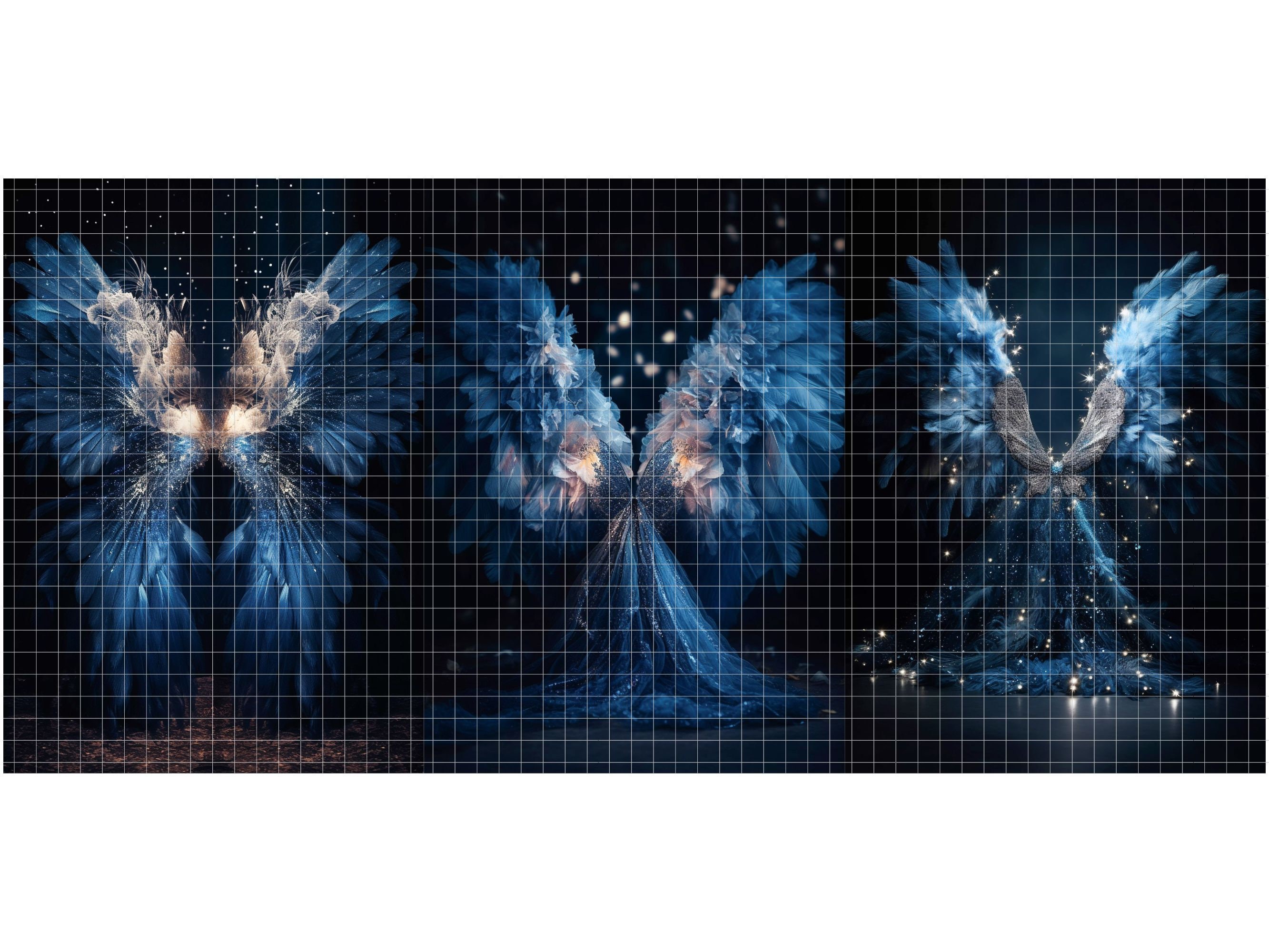 10 Blue Angel Wings Digital Backdrops, Maternity Backdrop Overlays ...