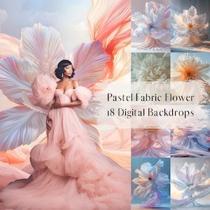 Pastel Fabric Flower Digital Backdrops, Maternity Background,Portrait Studio Photography Digital Background,Photoshop Overlays,Photo Editing
