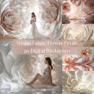 Fondos digitales de pétalos de flores de tela de estudio, superposiciones de fondos de maternidad, fondo digital de fotografía de retratos creativos, edición de fotografías