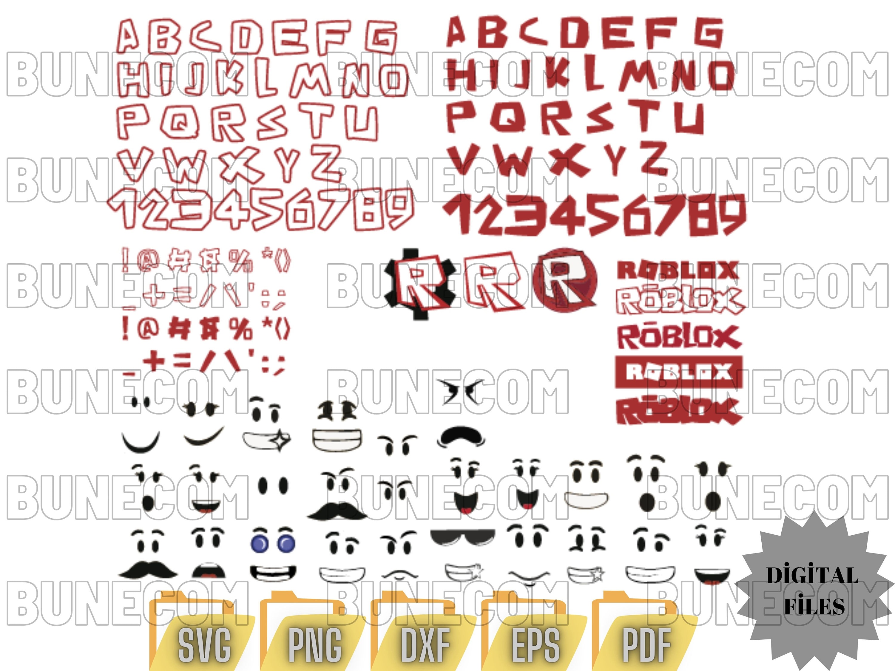 Roblox Head SVG Alphabet Fonts Graphic Roblox Logo Birthday Name Tag